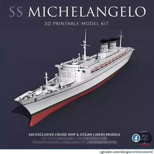 SS MICHELANGELO Italian ocean liner model kit 3D print model