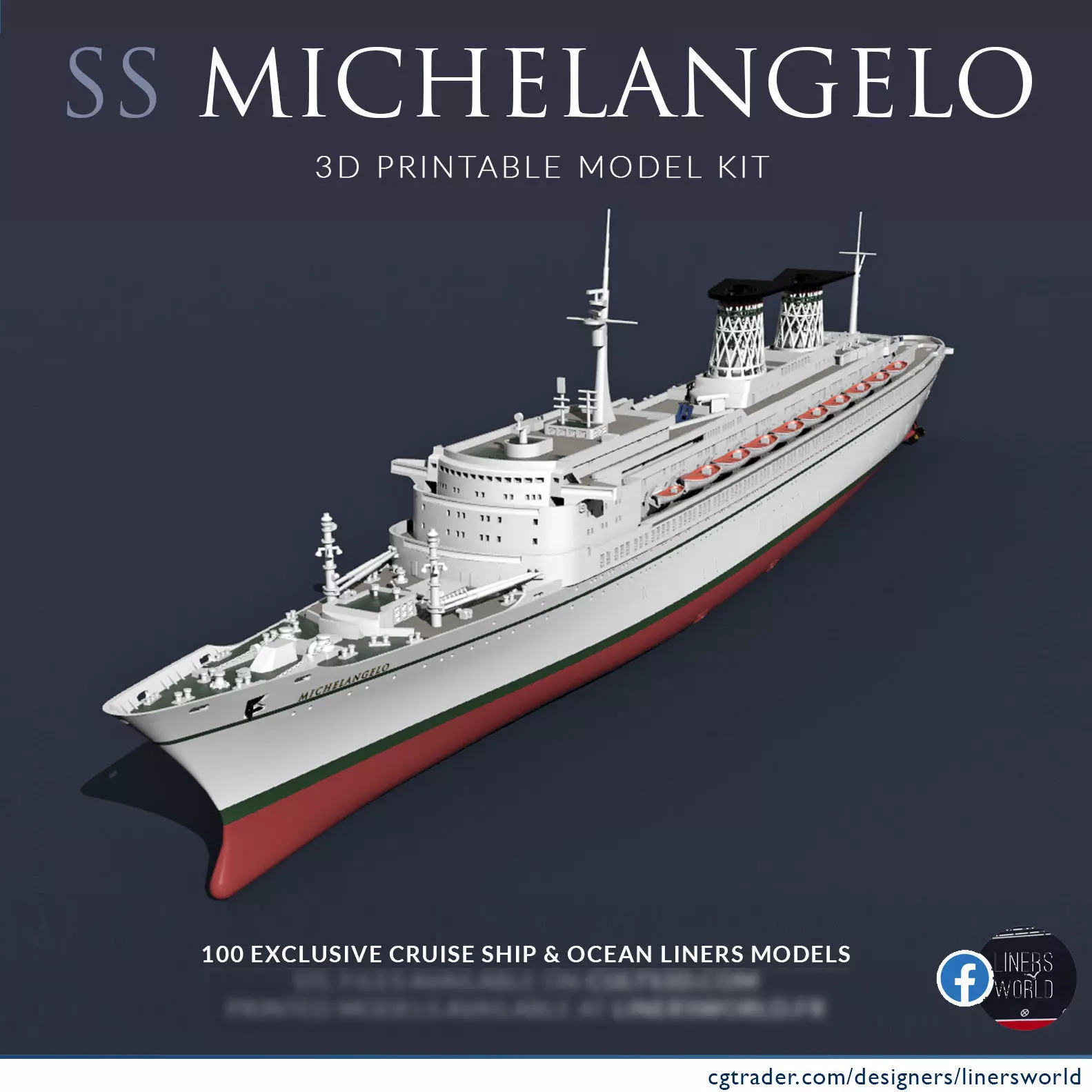SS MICHELANGELO Italian ocean liner model kit 3D print model_0