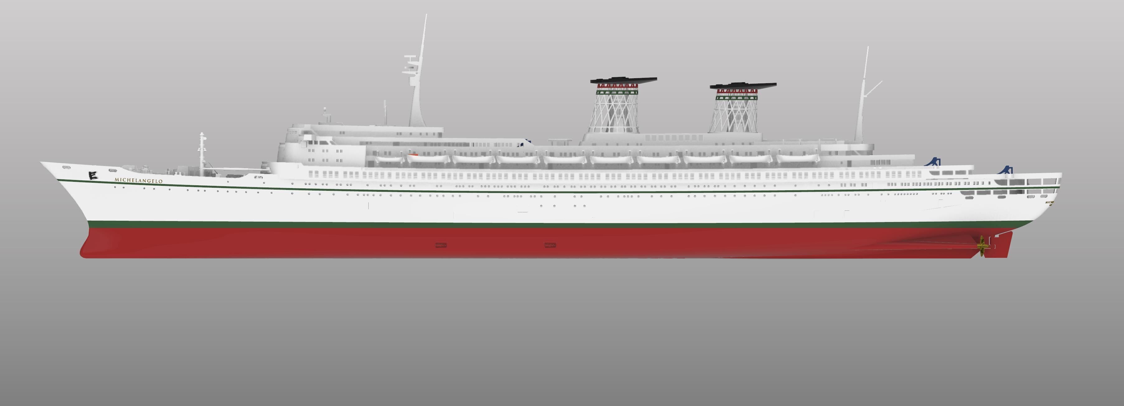 SS MICHELANGELO Italian ocean liner model kit 3D print model_5