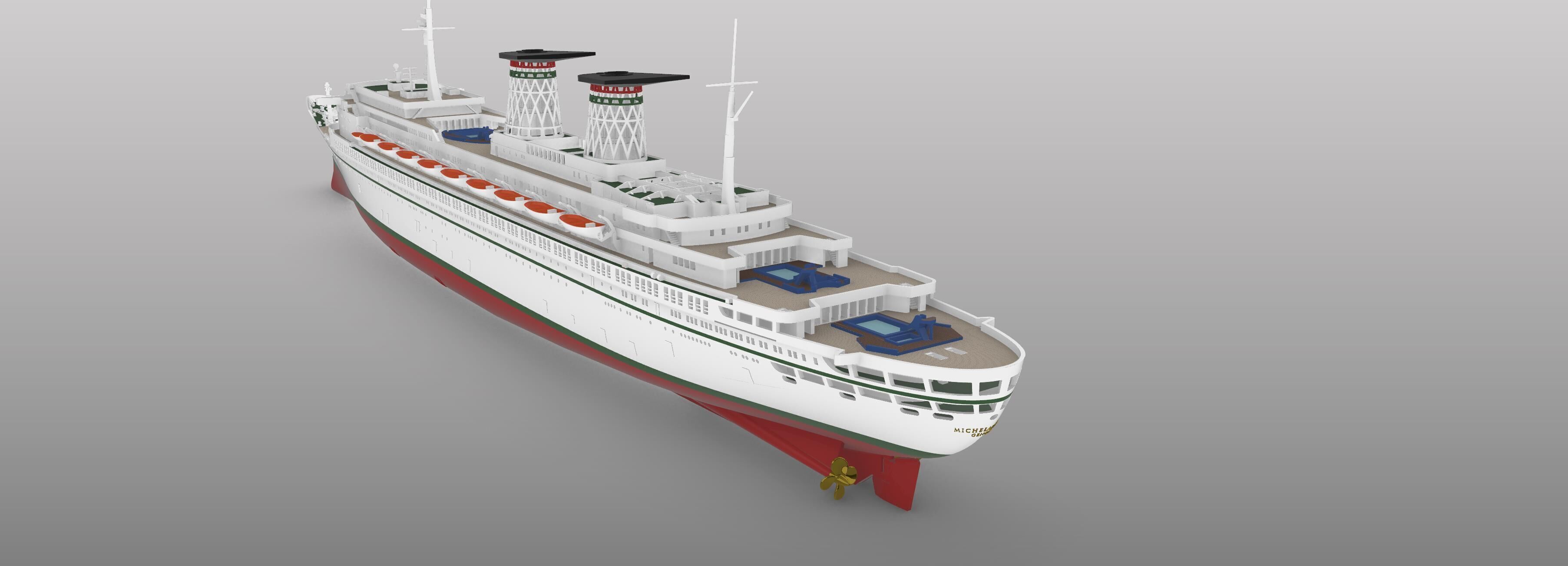 SS MICHELANGELO Italian ocean liner model kit 3D print model_2