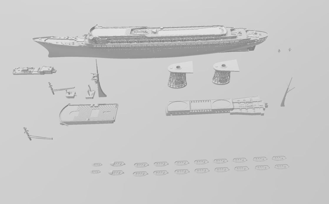 SS MICHELANGELO Italian ocean liner model kit 3D print model_8