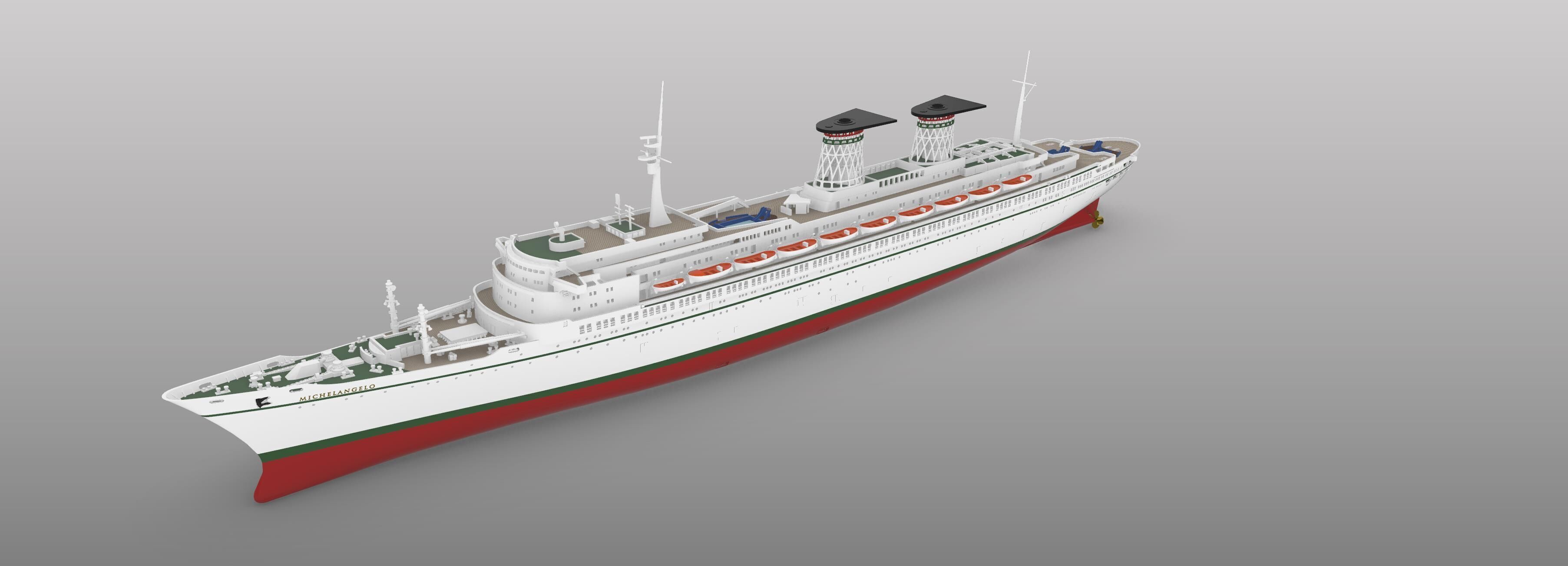 SS MICHELANGELO Italian ocean liner model kit 3D print model_1