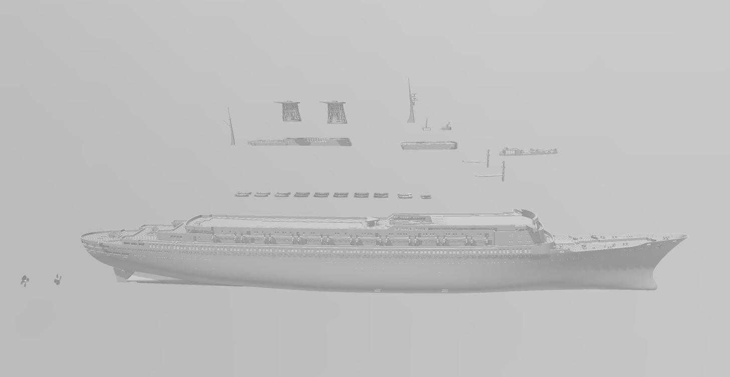 SS MICHELANGELO Italian ocean liner model kit 3D print model_7