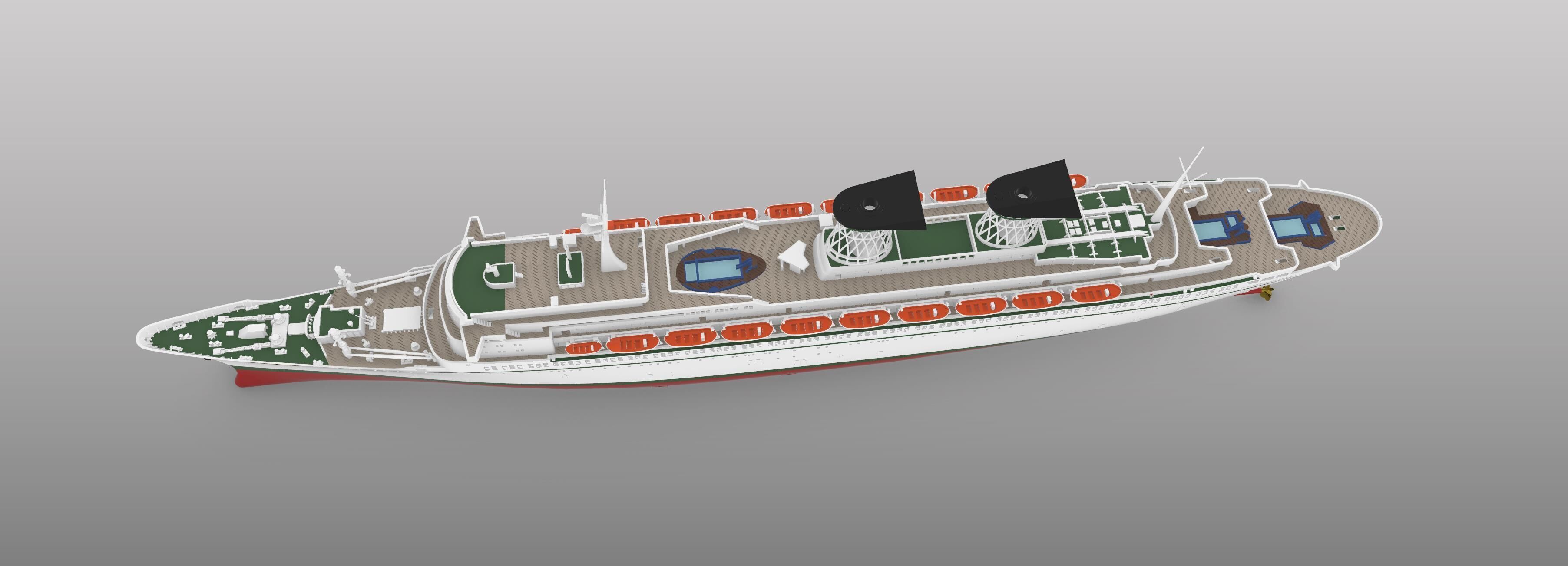 SS MICHELANGELO Italian ocean liner model kit 3D print model_3