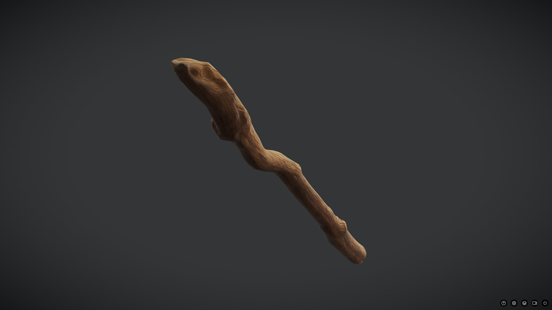 Wooden Stick 6 Low-poly 3D model_5