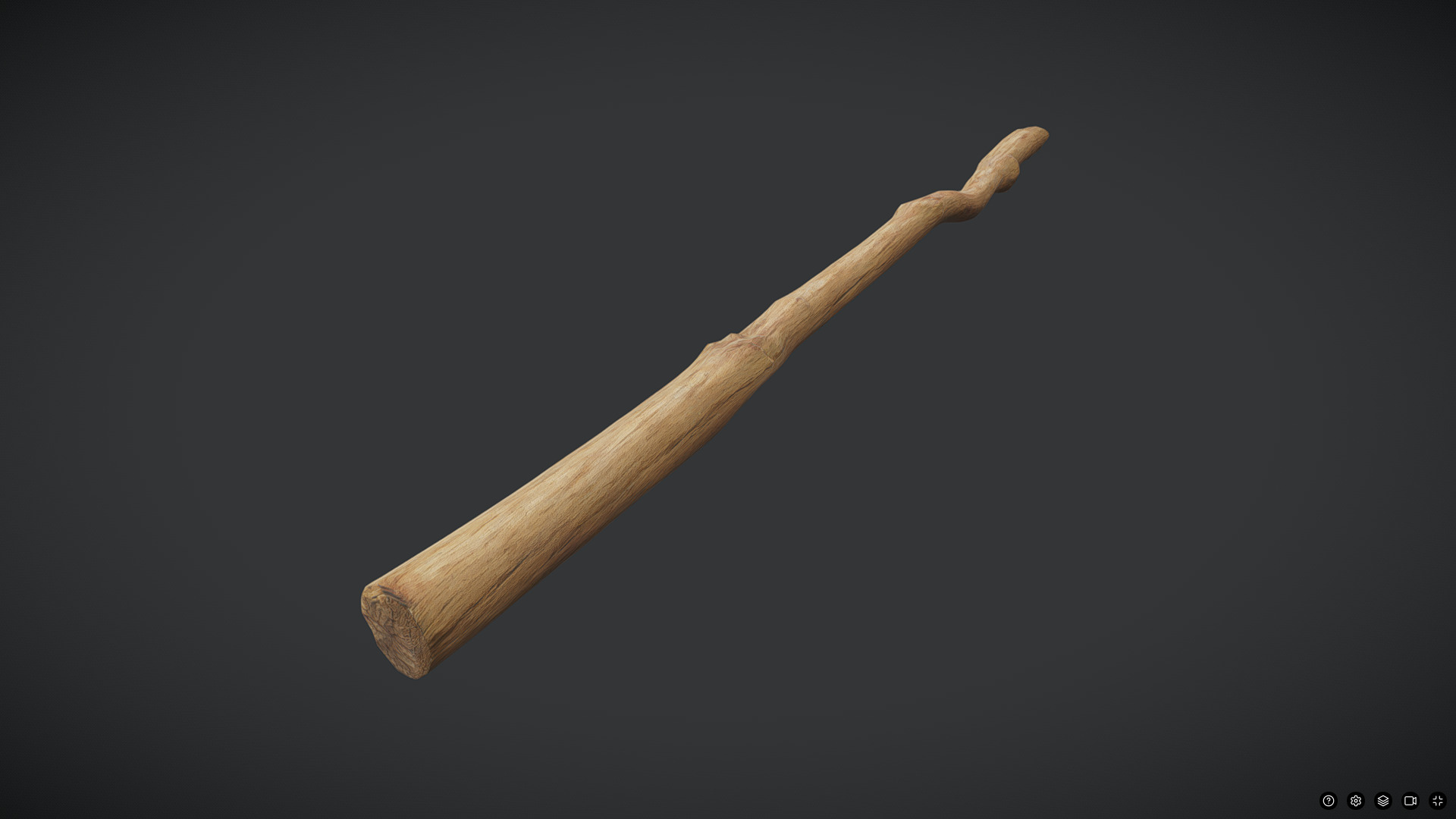 Wooden Stick 6 Low-poly 3D model_3