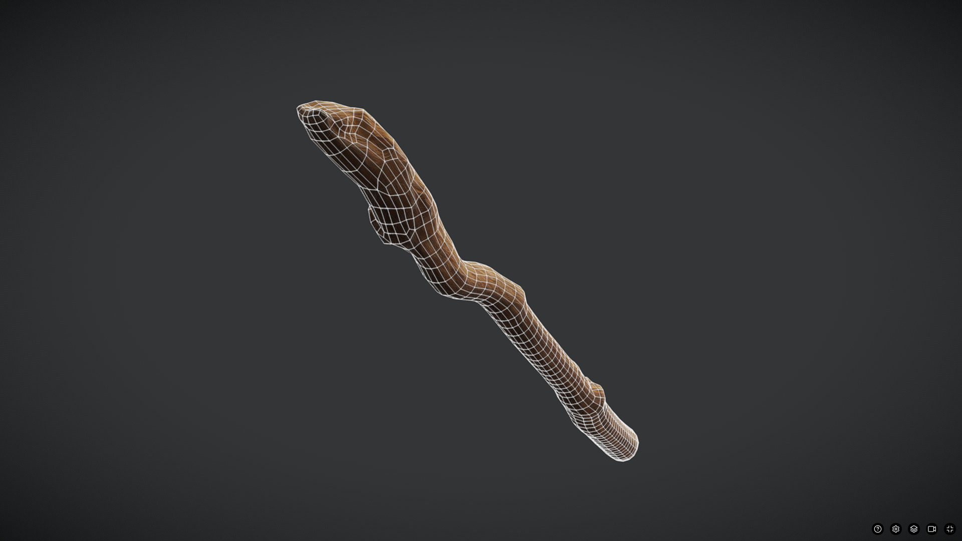 Wooden Stick 6 Low-poly 3D model_6