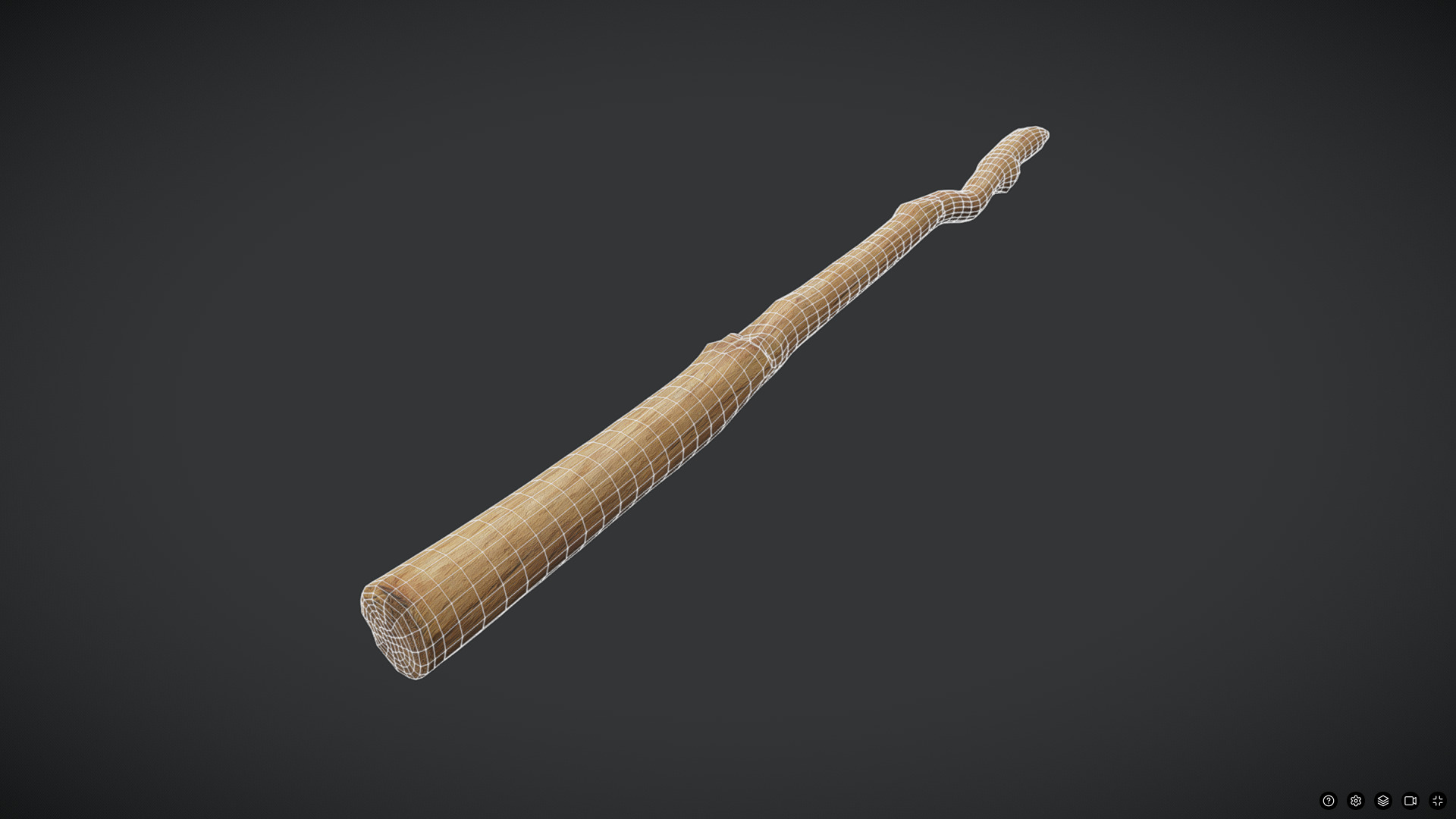 Wooden Stick 6 Low-poly 3D model_4
