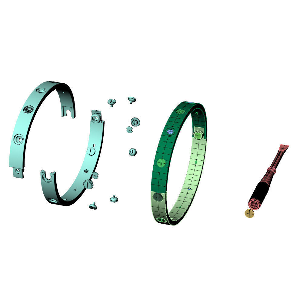 Love Bracelet C 17cm 3D print model_14