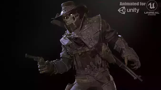 Hellish Sheriff remaster Low-poly 3D model