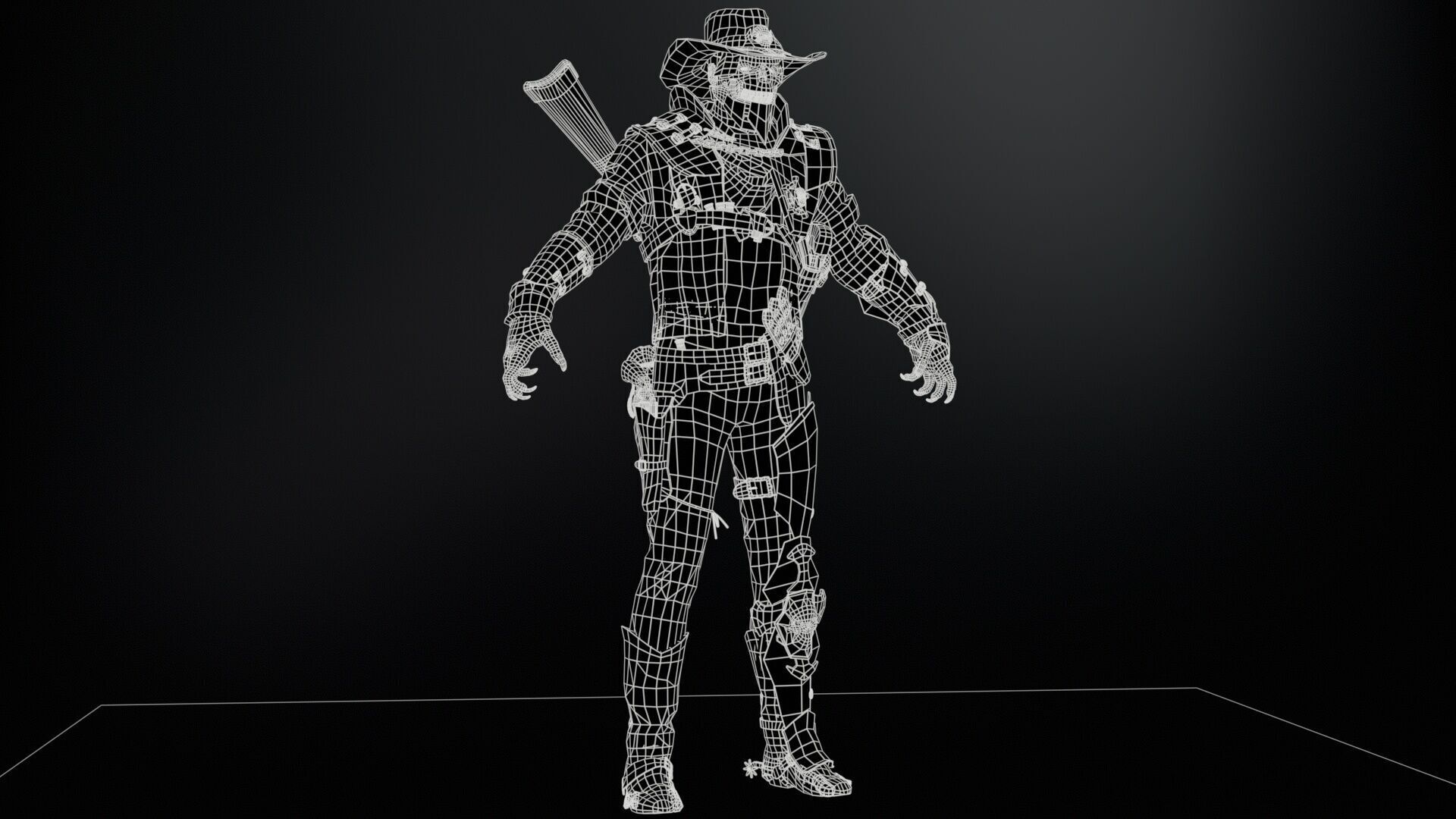 Hellish Sheriff remaster Low-poly 3D model_13