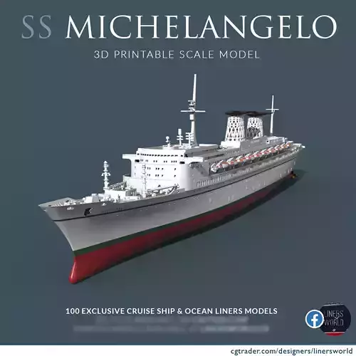 SS MICHELANGELO Italian ocean liner print ready model 3D print model