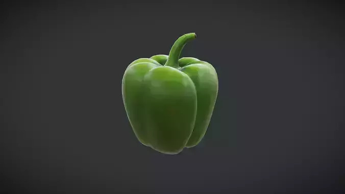 Bell Pepper - Green Low-poly 3D model