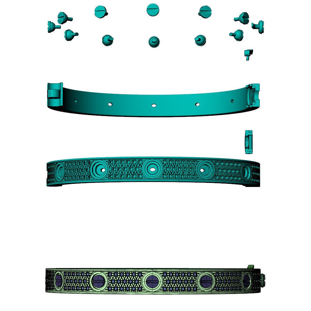 Love C Bracelet Pave 18 cm Size 3D print model_16