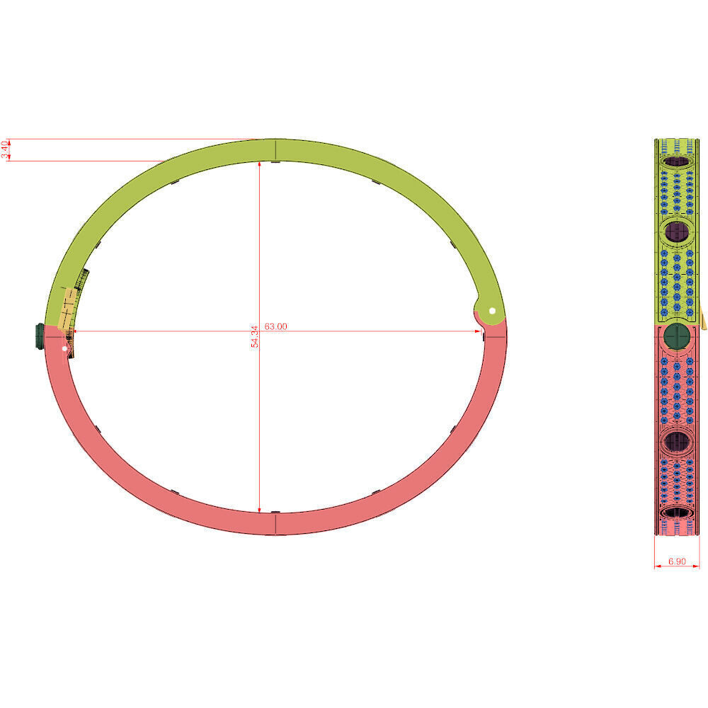 Love C Bracelet Pave 18 cm Size 3D print model_8