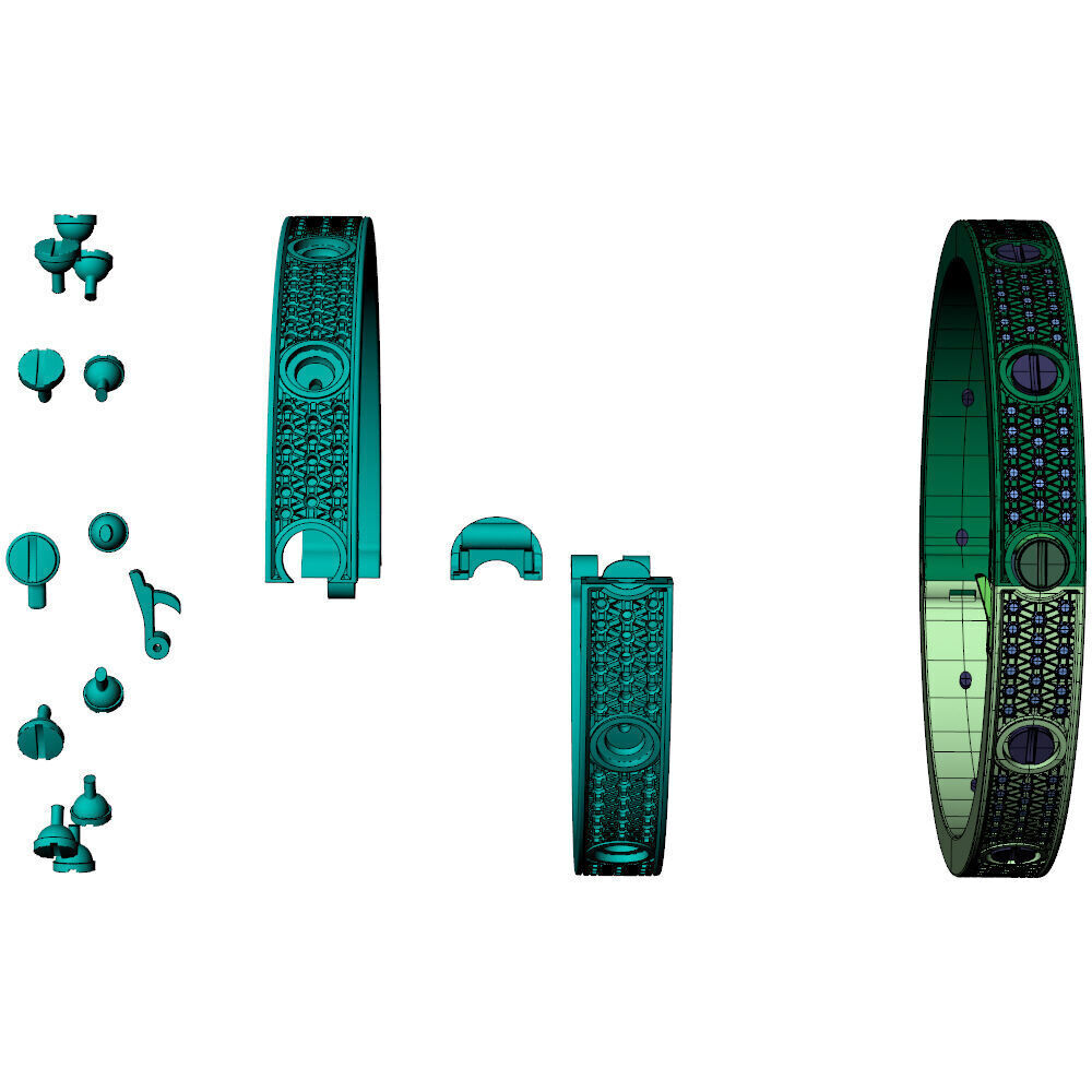 Love C Bracelet Pave 18 cm Size 3D print model_18