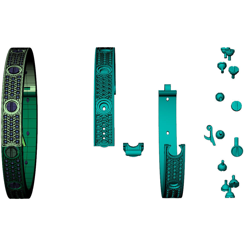 Love C Bracelet Pave 18 cm Size 3D print model_14