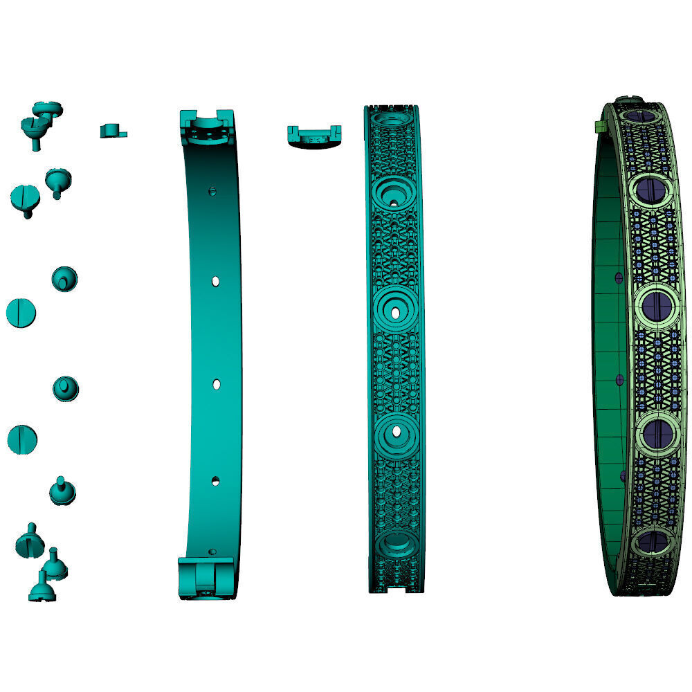 Love C Bracelet Pave 18 cm Size 3D print model_10