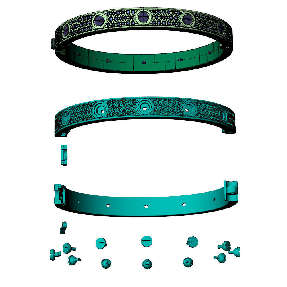 Love C Bracelet Pave 18 cm Size 3D print model_12