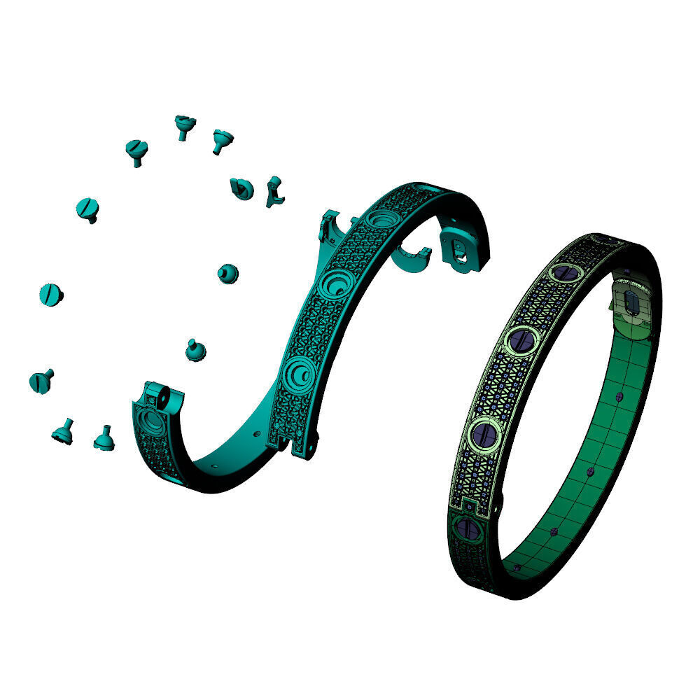 Love C Bracelet Pave 18 cm Size 3D print model_9