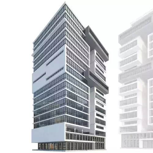 High-rise office building No8 Low-poly 3D model