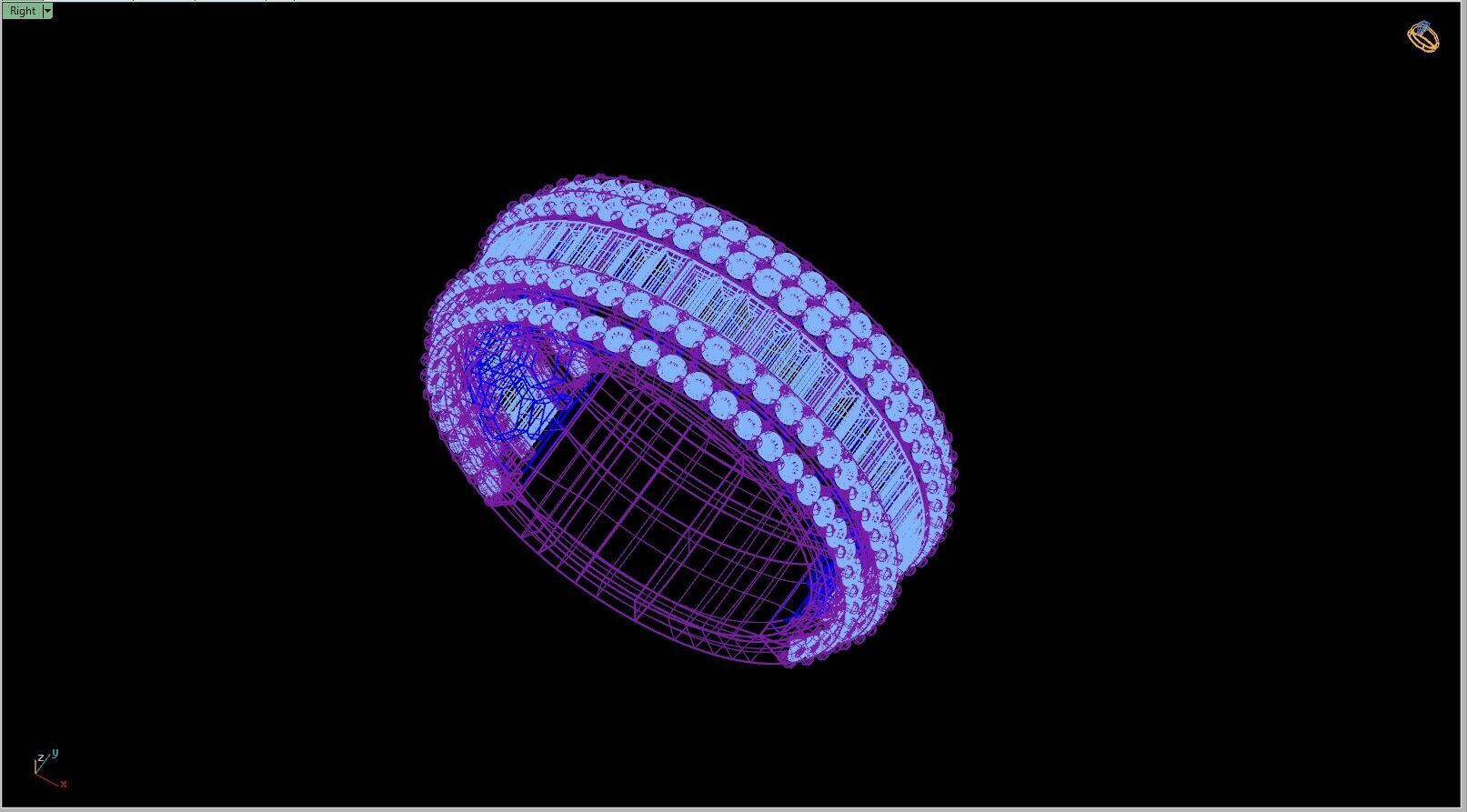 Custom Bling Baguette Diamond Ring  - Eternity Ring 3D print model_14