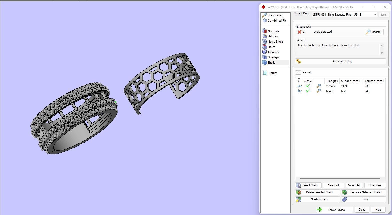 Custom Bling Baguette Diamond Ring  - Eternity Ring 3D print model_16