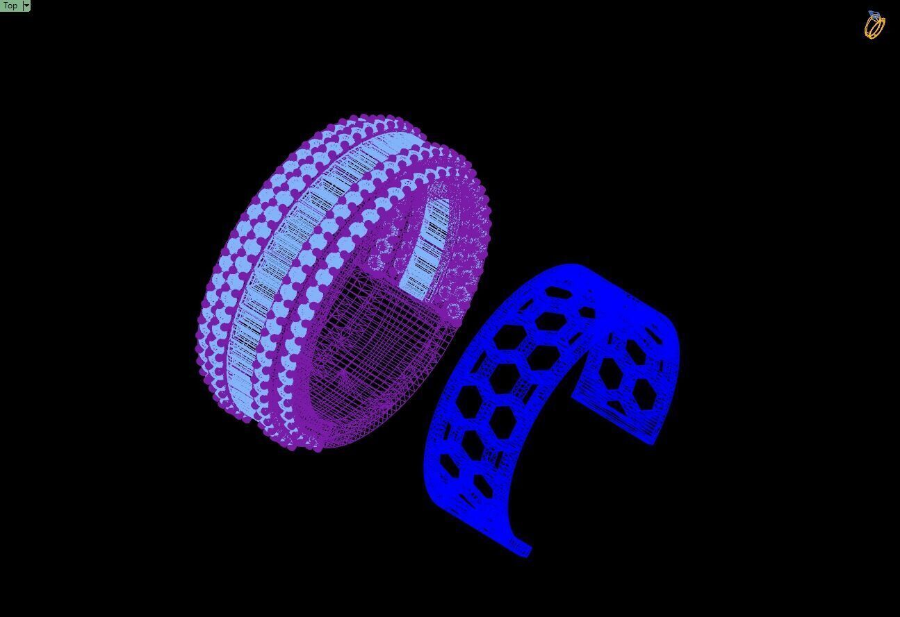 Custom Bling Baguette Diamond Ring  - Eternity Ring 3D print model_15