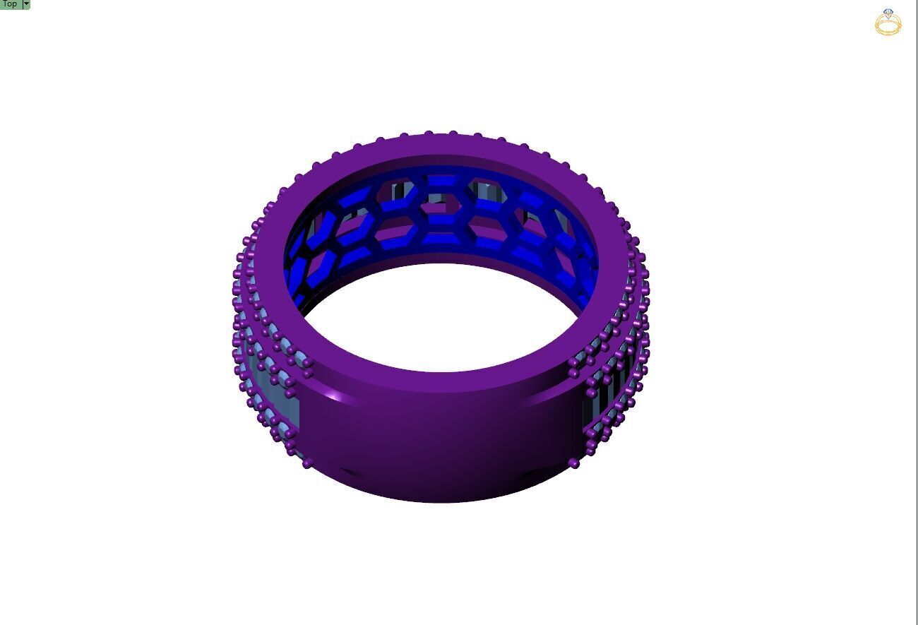 Custom Bling Baguette Diamond Ring  - Eternity Ring 3D print model_12
