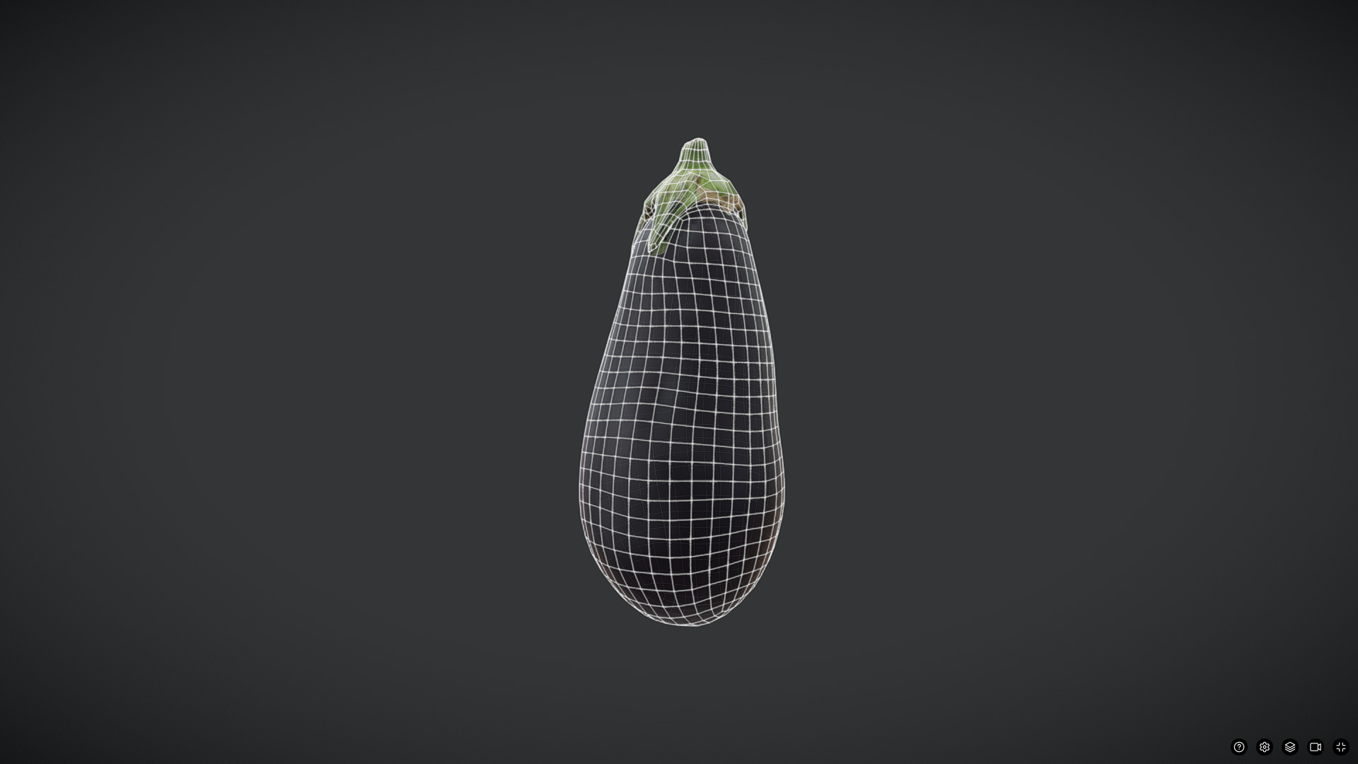 Eggplant Low-poly 3D model_2