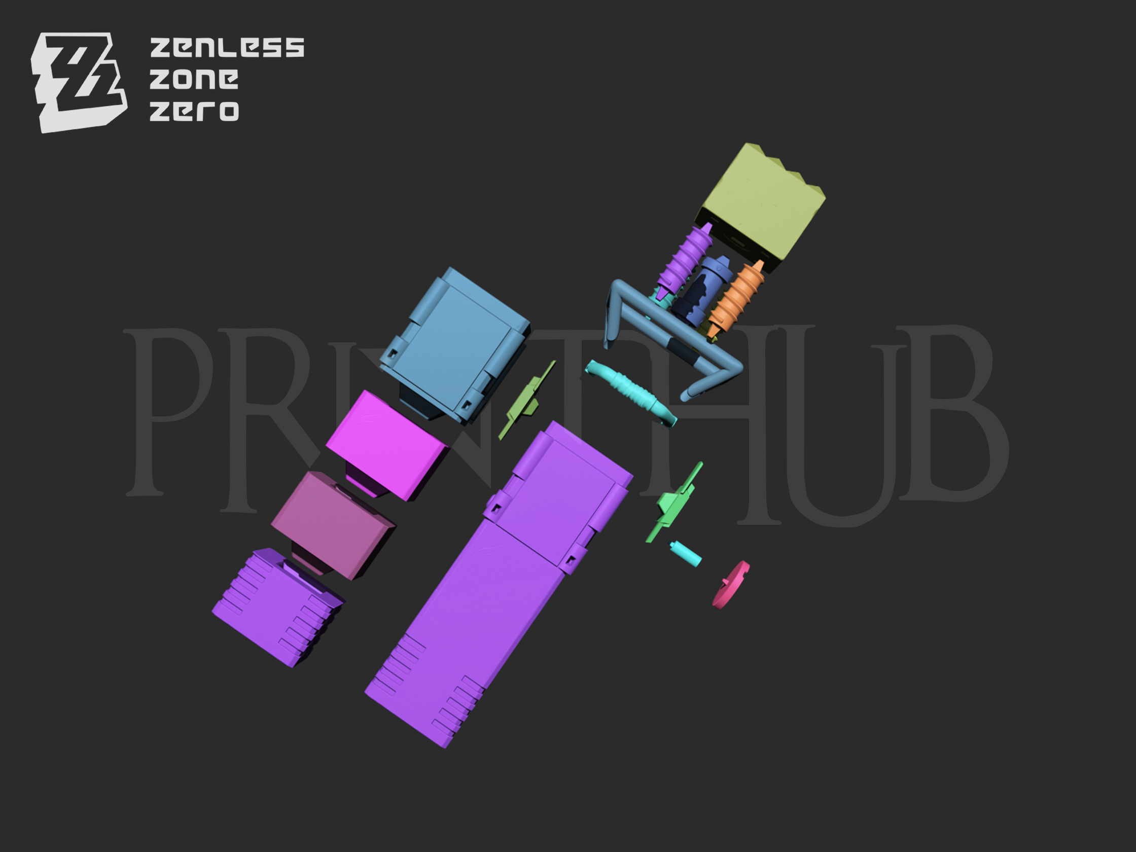 Zenless Zone Zero ben bigger W-Engine Big Cylinder for cosplay 3D print model_7