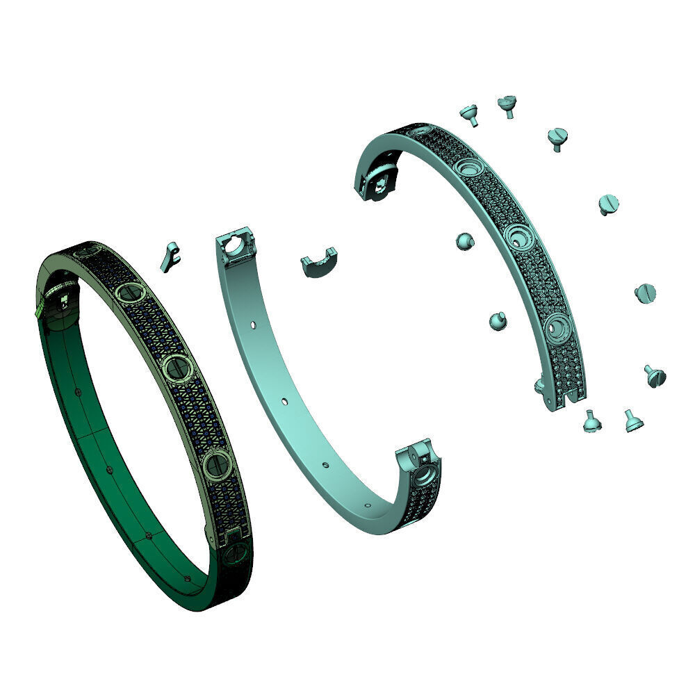 Love C Bracelet Pave 19cm 3D print model_10