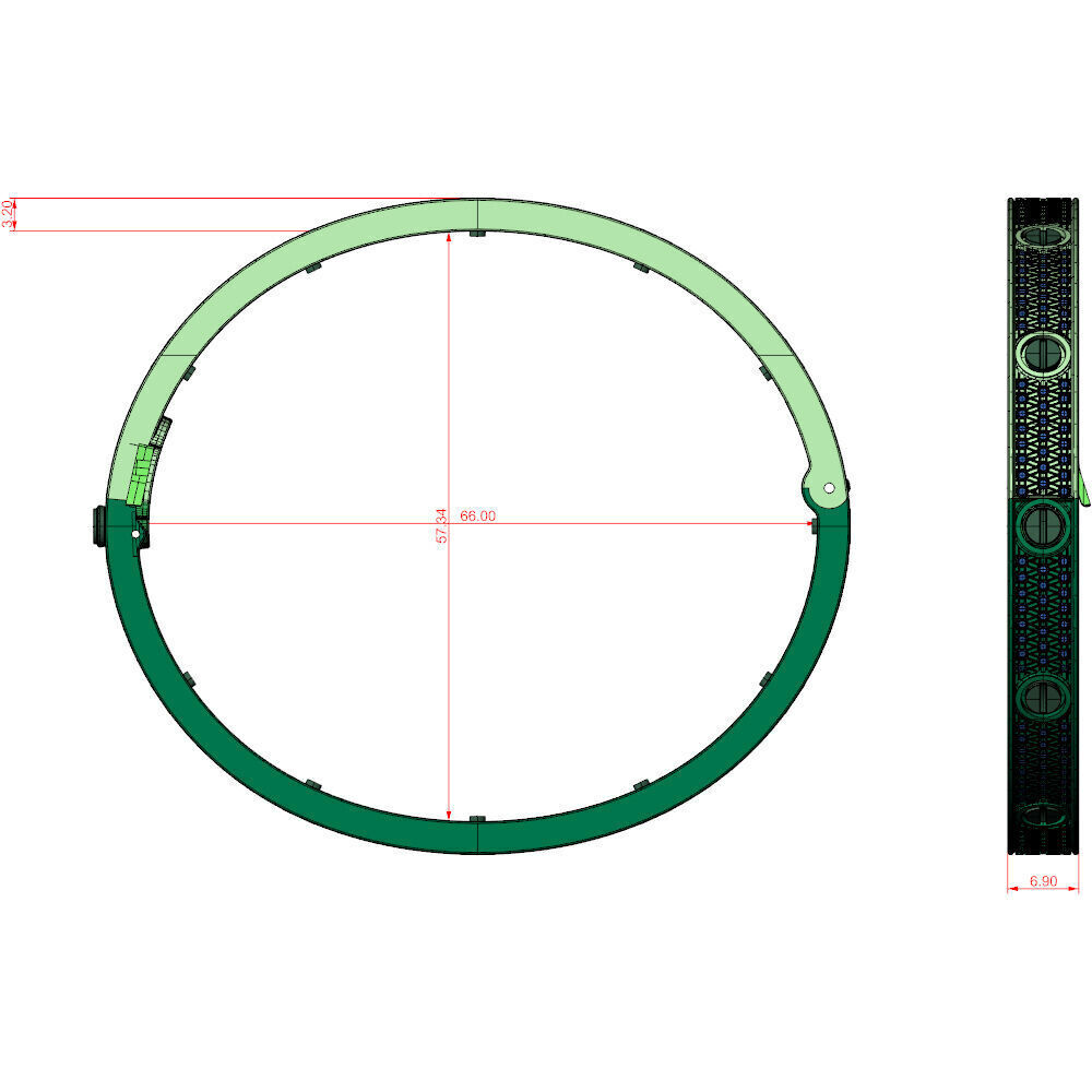 Love C Bracelet Pave 19cm 3D print model_7