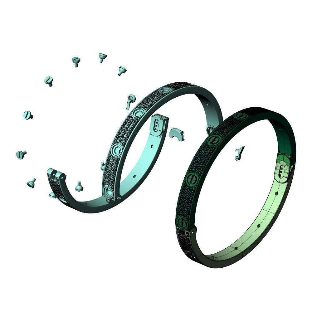 Love C Bracelet Pave 19cm 3D print model_17