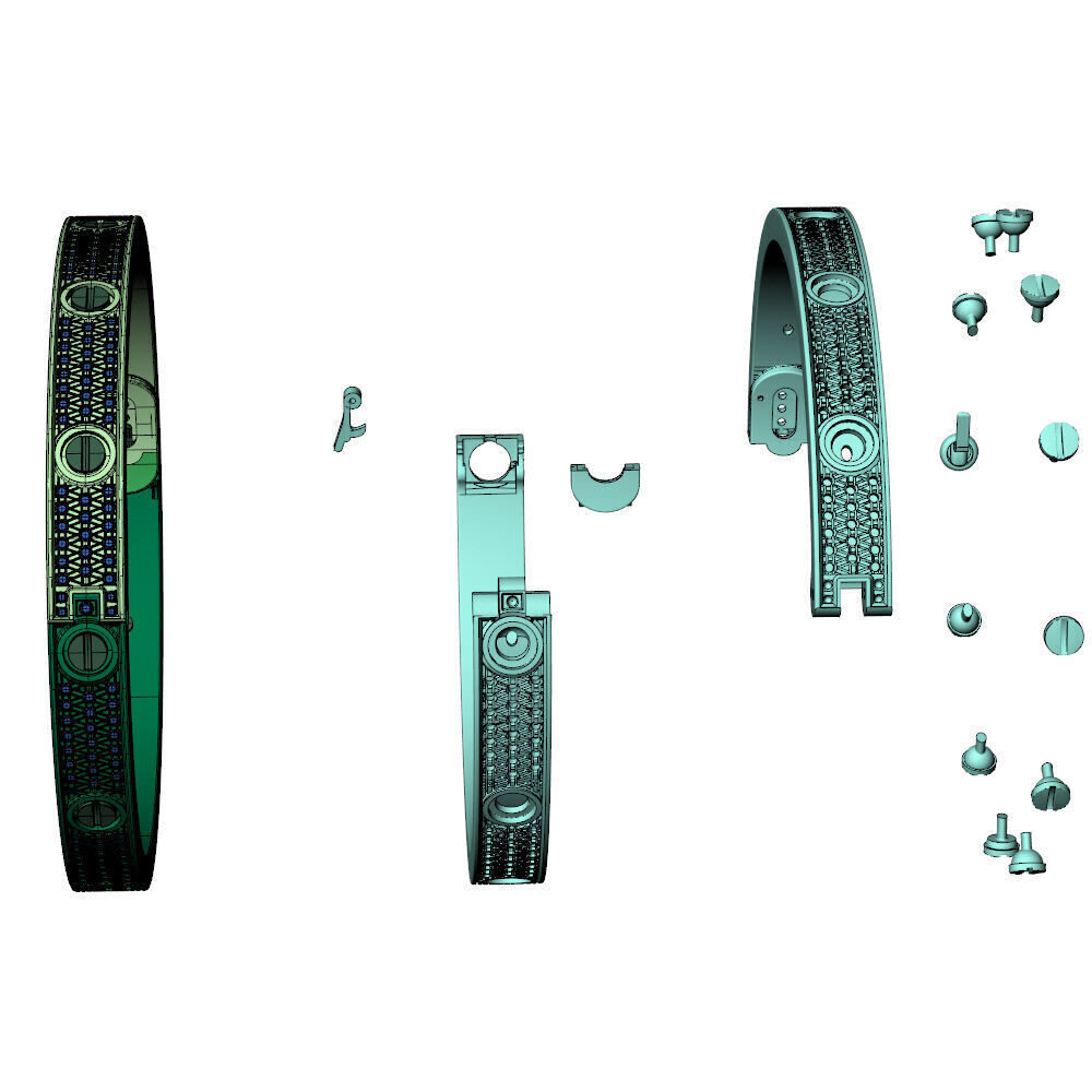 Love C Bracelet Pave 19cm 3D print model_11