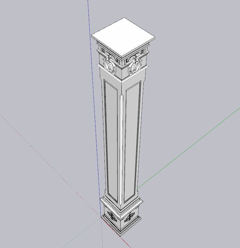 indian jodhpuri stone piller column Low-poly 3D model_3