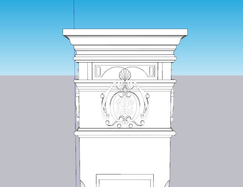 indian jodhpuri stone piller column Low-poly 3D model_4