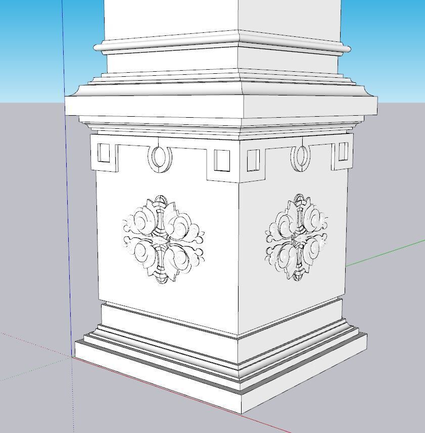 indian jodhpuri stone piller column Low-poly 3D model_2