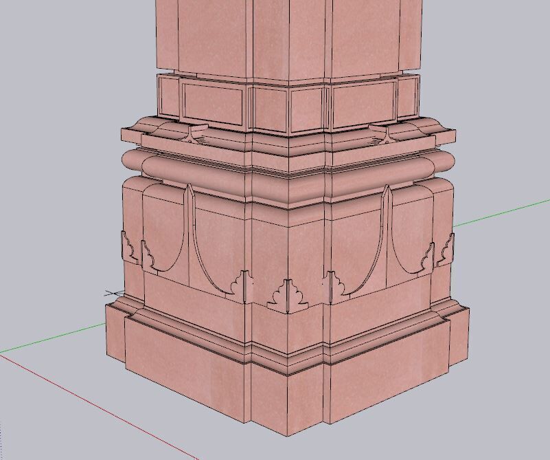 indian jodhpuri stone piller column Low-poly 3D model_1