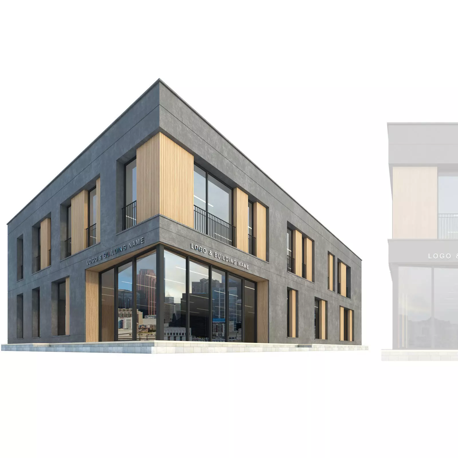 Modern Commercial Building No5 Low-poly 3D model