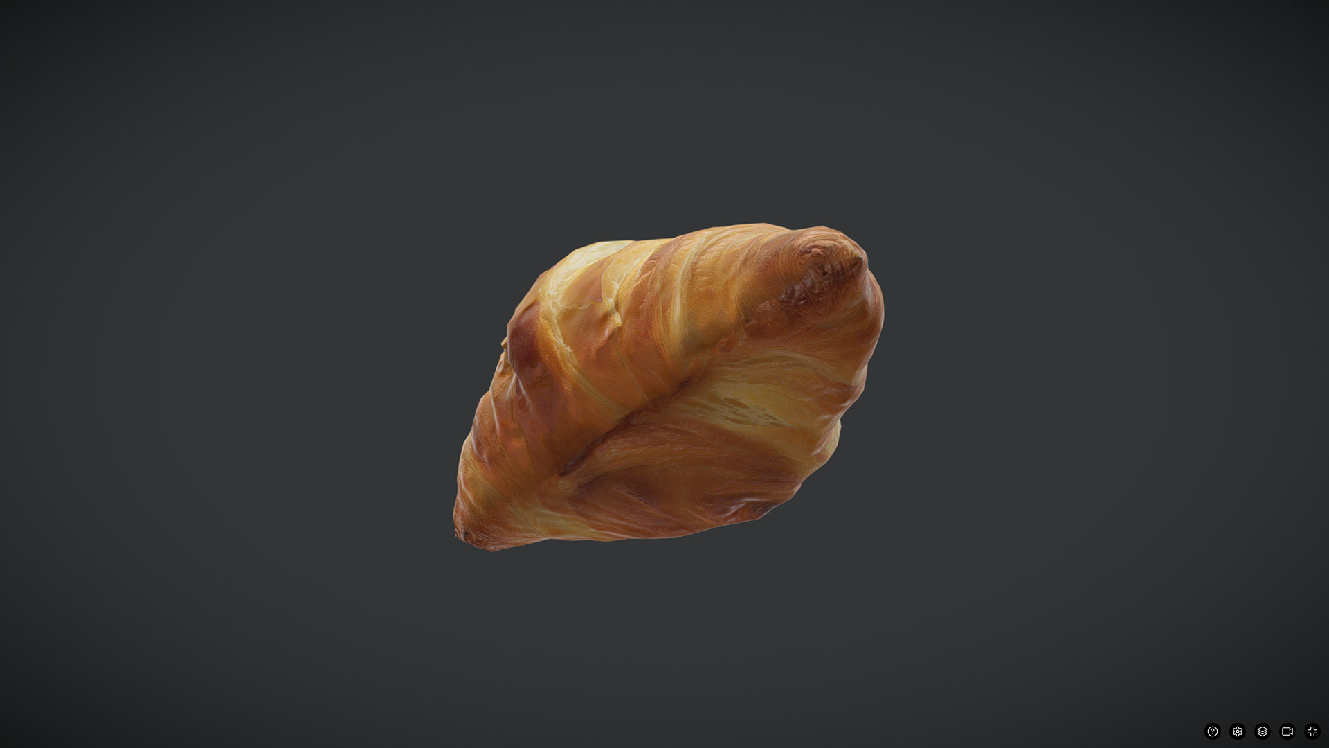 Croissant 2 Low-poly 3D model_3