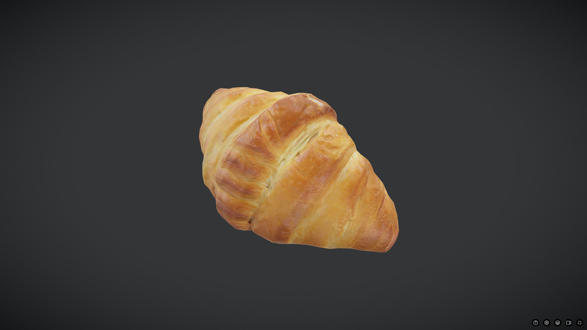 Croissant 2 Low-poly 3D model_5