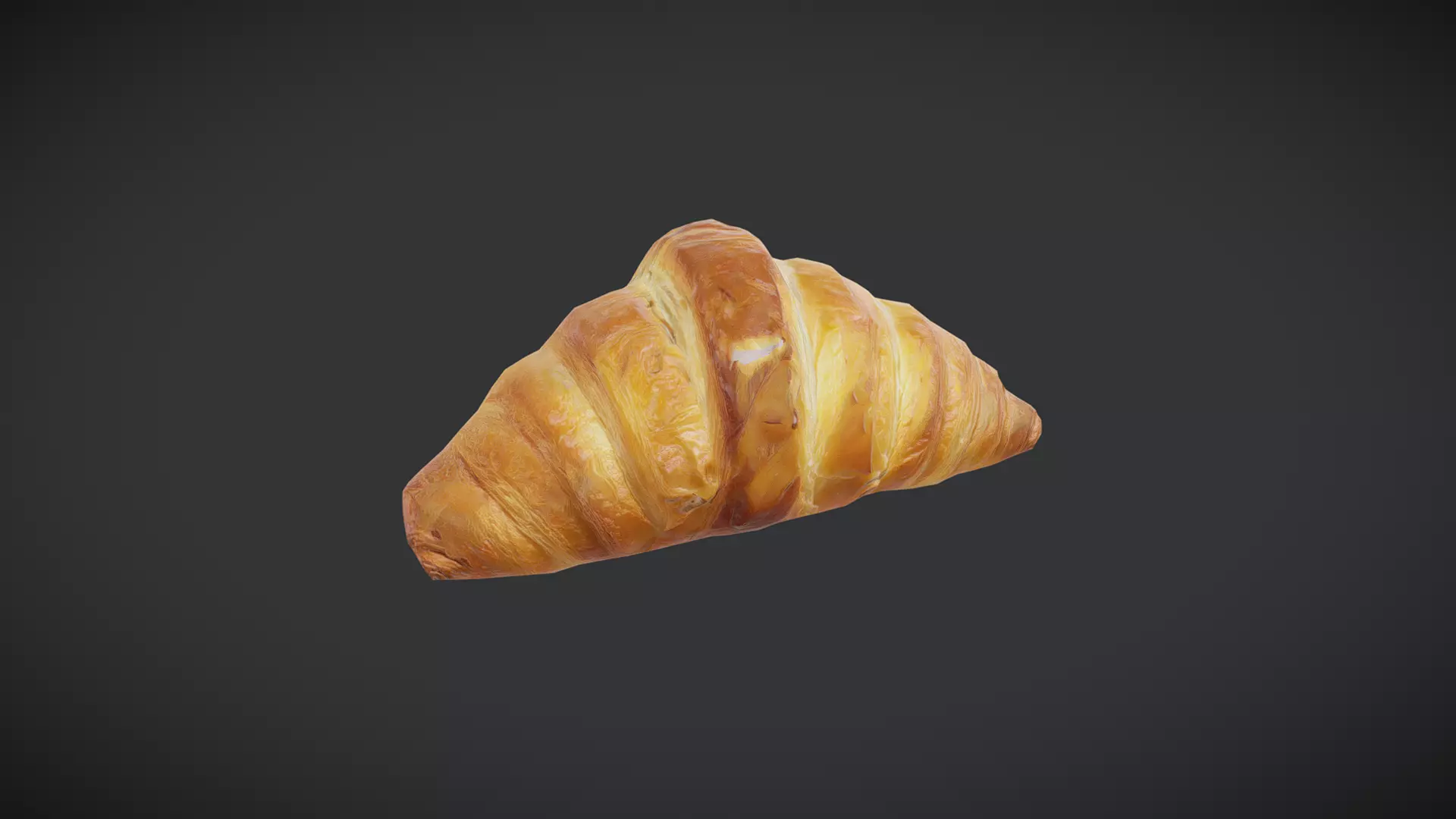 Croissant 2 Low-poly 3D model_0