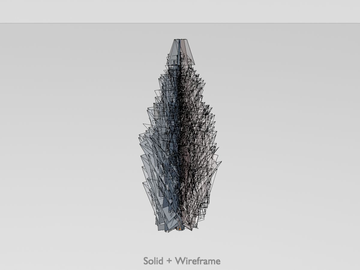 Mock cypress version-1 500mm Low-poly 3D model_12