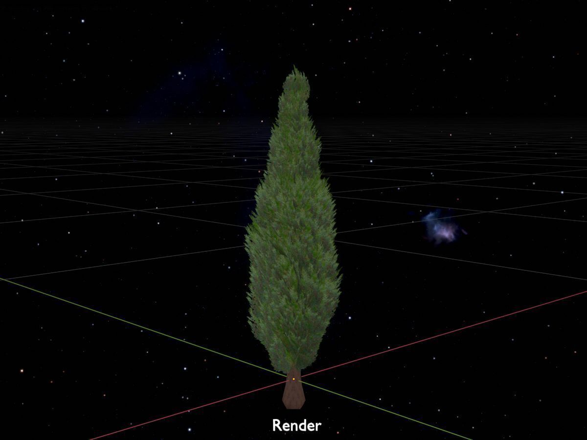 Mock cypress version-1 500mm Low-poly 3D model_17