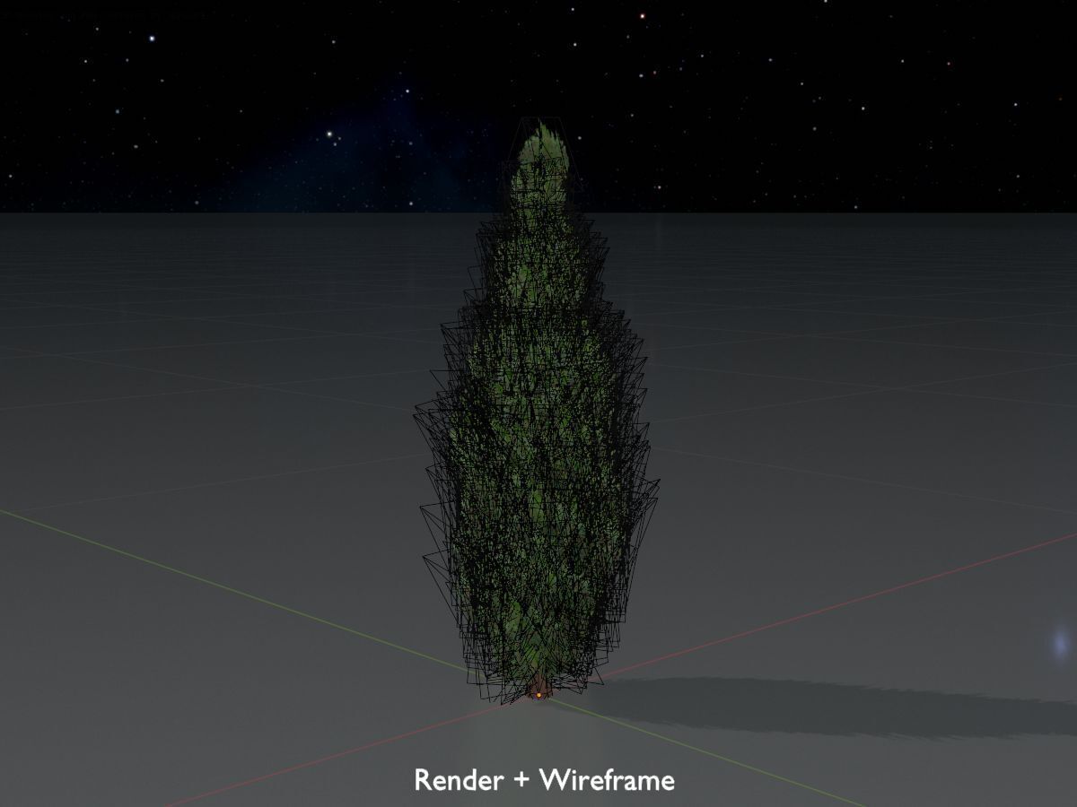 Mock cypress version-1 500mm Low-poly 3D model_8