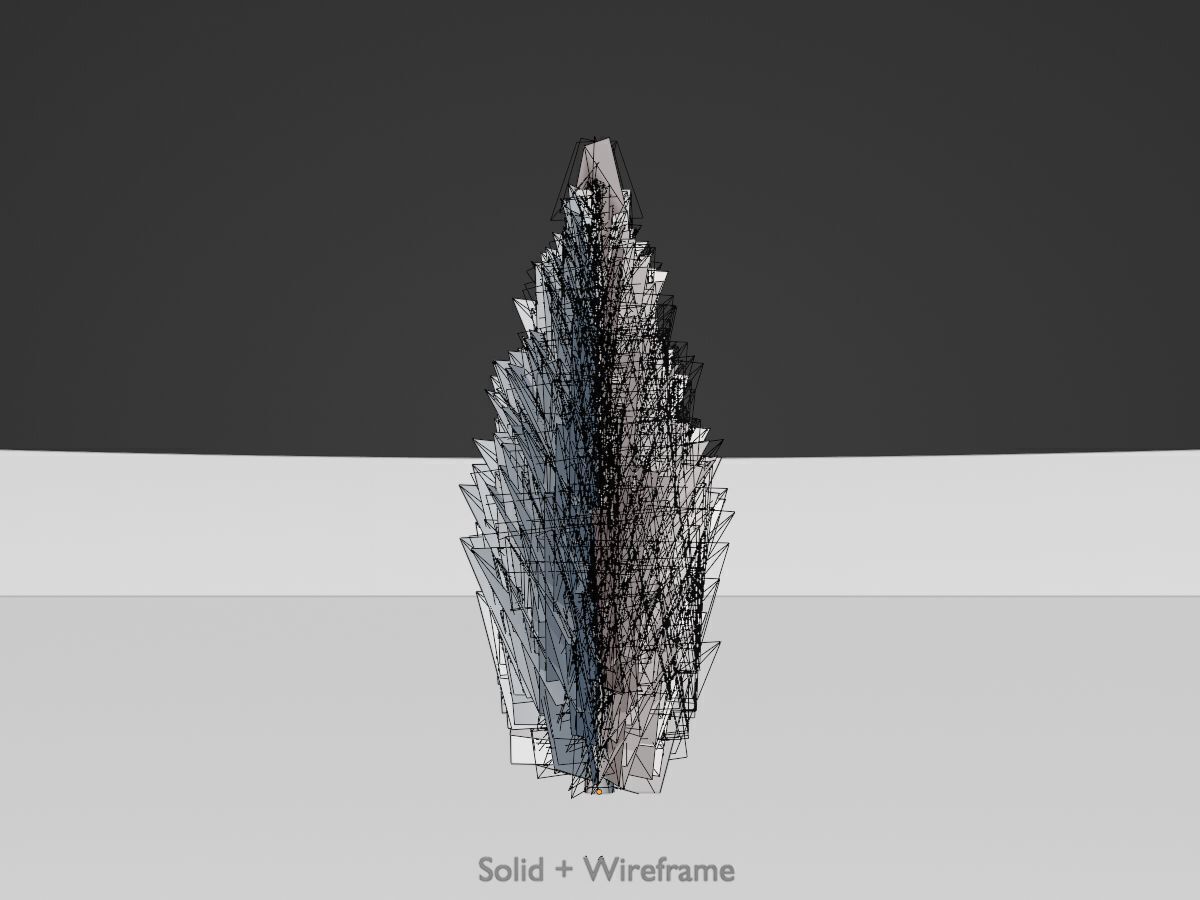 Mock cypress version-1 500mm Low-poly 3D model_10