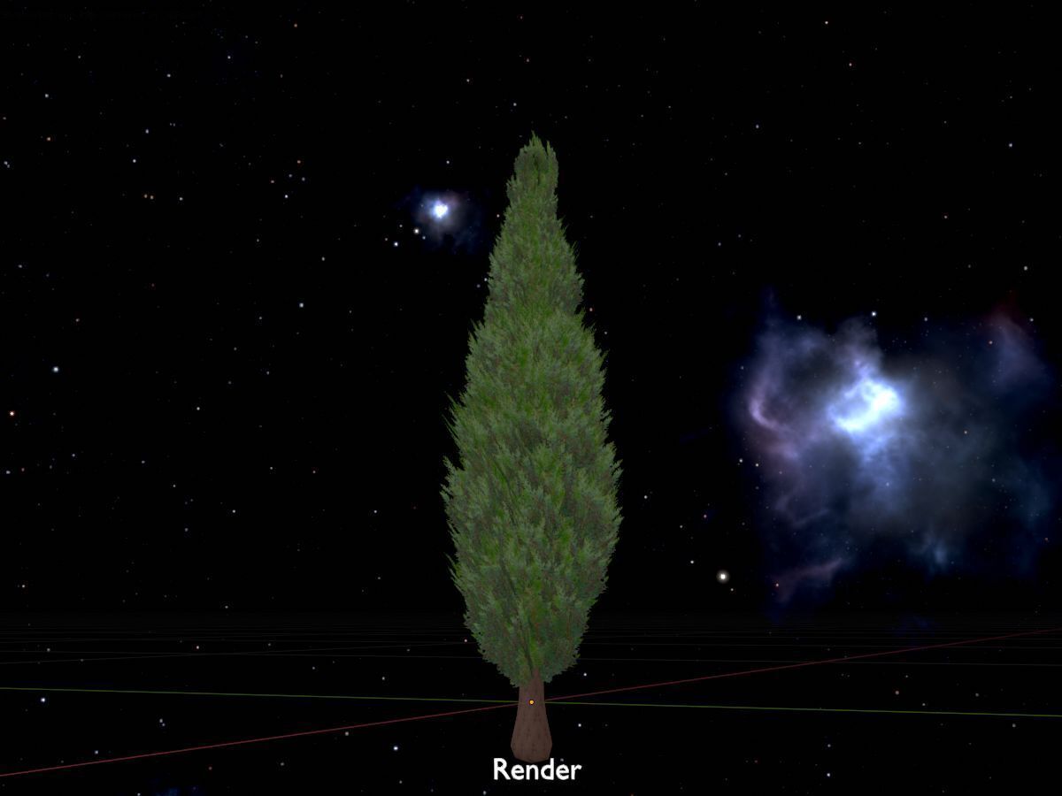 Mock cypress version-1 500mm Low-poly 3D model_20