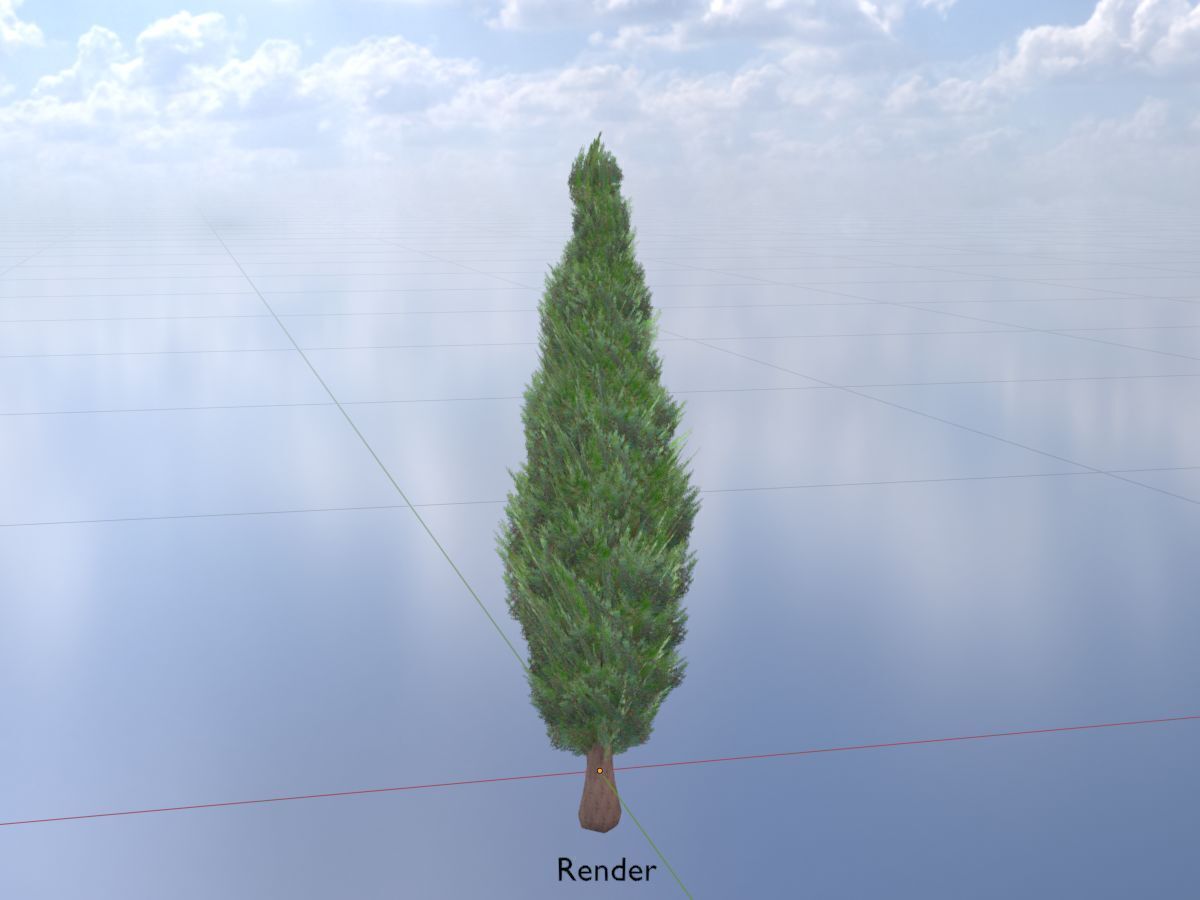Mock cypress version-1 500mm Low-poly 3D model_19