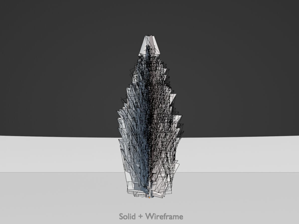 Mock cypress version-1 500mm Low-poly 3D model_9